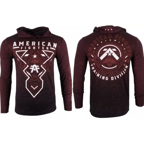 American Fighter Men's Hartsdale Hoodie Sweatshirt - MMA & Biker Style, Black, 50/50 Blend